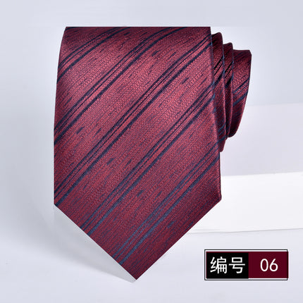 Tie men's formal wear business wine red bridegroom wedding jacquard hand fight 8cm administrative professional New in stock