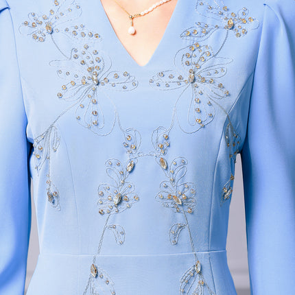 Zhili 2026 New Model Dress for Important Occasions, Elegant Socialite Style, Embroidered with Rhinestones, Short in the Front and Long in the Back, Mermaid Dress
