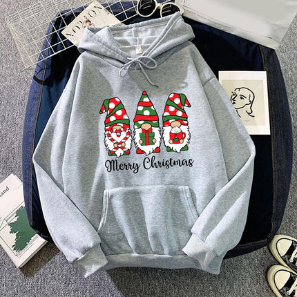 Santa Claus merry Christmas printed hooded hoodie European and American men's and women's jacket European size