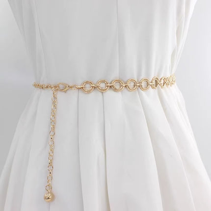 Cross-Border Versatile Metal Waist Chain for Women, Thin Belt, Versatile Decorative Dress with Shirt, Waist Rope, Women's Waist Chain
