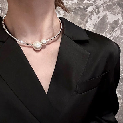 Broken silver several Two Pearl opening collar summer Net Red new personality chocker necklace temperament necklace wholesale