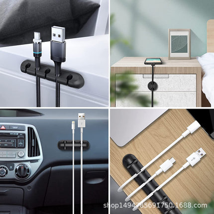 New desktop charging data cable holder multi-port creative storage wire silicone cable organizer hub
