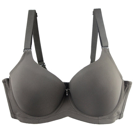 Cross-border foreign trade thin Cup European and American plus size bra glossy seamless gathered with steel ring chubby girl thin Amazon