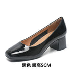 Black 2 Q685 patent leather simple board Heel height 5cm / 38