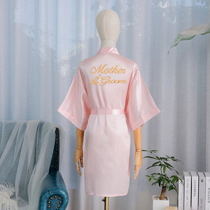 bride Gown morning Gown Lady nightgown wedding makeup bridesmaid group wedding kimono imitation silk cardigan bathrobe