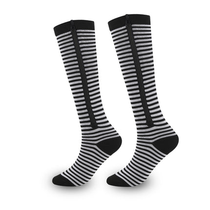 Cross-border sports cycling compression socks new bag toe compression zipper socks outdoor long calf elastic socks