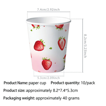 New Summer Sweet Strawberry Party Tableware Paper Plate Disposable Tissue Paper Cup Tablecloth Summer Red Fruit