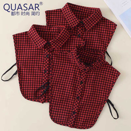 Winter Decorative Collar Women's Autumn and Winter All-match Shirt Collar Fake Collar Plaid Collar Point Collar Men's and Women's Casual Decorative Collar