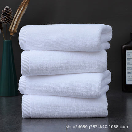 Hotel towel bath towel extra large absorbent pure cotton beauty salon hotel hot spring bed & breakfast white towel bath towel can add Logo
