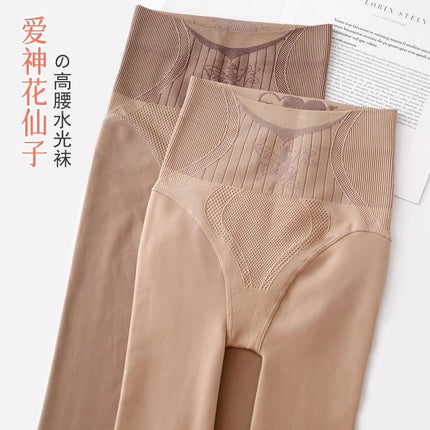 High-Waisted Nude Pantyhose for Women, Autumn and Winter Fleece-Lined Thick Leggings, Flesh-Colored Butt-Lifting Shapewear