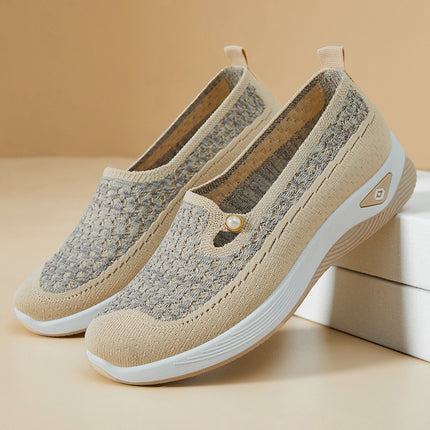 Women's Shoes 2026 Spring Casual Women's Shoes Cross-Border Temu Soft-Soled Lightweight Single Shoes Women's Elderly Shoes Breathable Mom Shoes