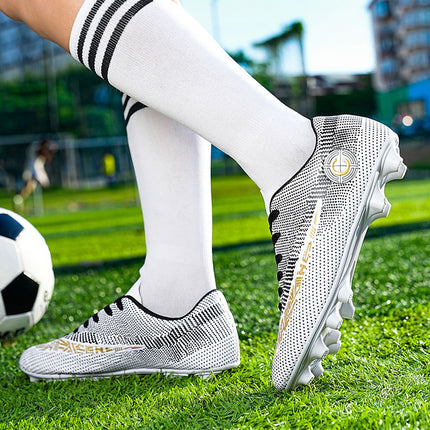 Cross-Border Export Low-Top Football Shoes C-Standard Long Broken Spike Game Shoes Professional Student Youth and Kidsren Training Shoes