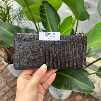 Women's Genuine Leather Fashion Long Zipper Mobile Phone Wallet High-grade Cowhide Men's Large Capacity Card Bag Two-in-One in stock