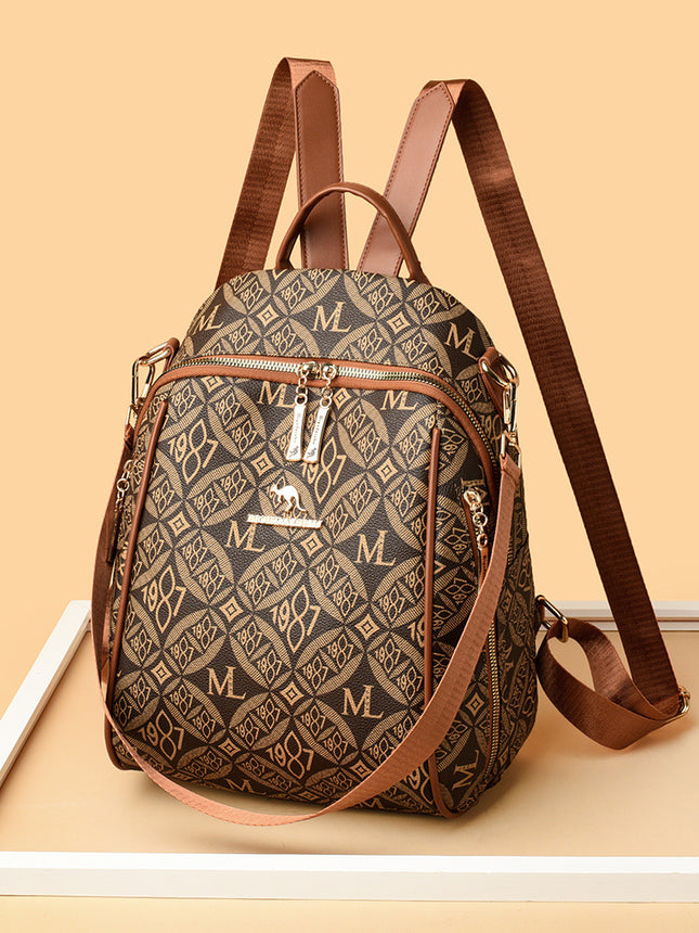 Backpack Women's 2024 New Arrival Letter Printed Korean-Style Light Fashionable All-Match Large Capacity Casual Women's Bag Student Bag