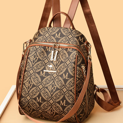 Backpack Women's 2024 New Arrival Letter Printed Korean-Style Light Fashionable All-Match Large Capacity Casual Women's Bag Student Bag