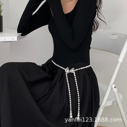Women's Chanel-Style Butterfly Waist Chain, Ins Korean Version Sweet Decorative Pants Chain, Simple and Versatile, Cross-Border Wholesale