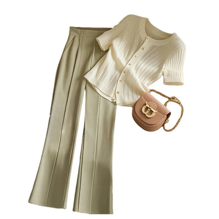 2024 New Style Elegant Wear a Set of Slimming Age-reducing Fashionable Salt Light Mature Casual Two-piece Suit Women's Summer