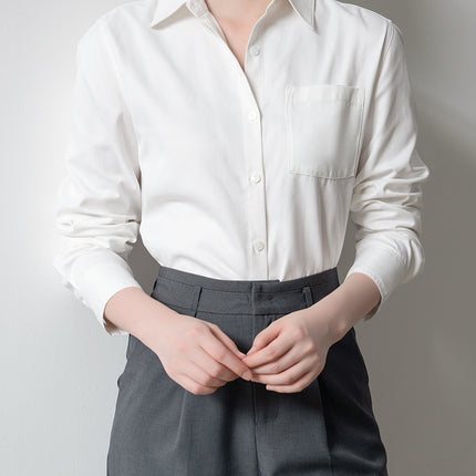 Soft Velvet Commuter Layering Brushed Shirt for Women, Spring and Autumn Vibe Dopamine Caramel Color Shirt Top