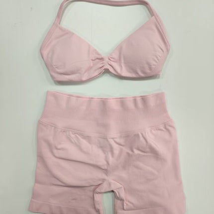 suit DF Amazon Explosions Shorts Small Bra High Elastic Superfine Extinction Nylon Hanging Neck Beauty Back Sports Vest