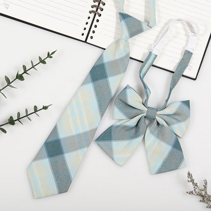 Japanese and Korean striped jk/dk college style men's and women's red cyanotic gray blue shirt accessories tie-free collar suit