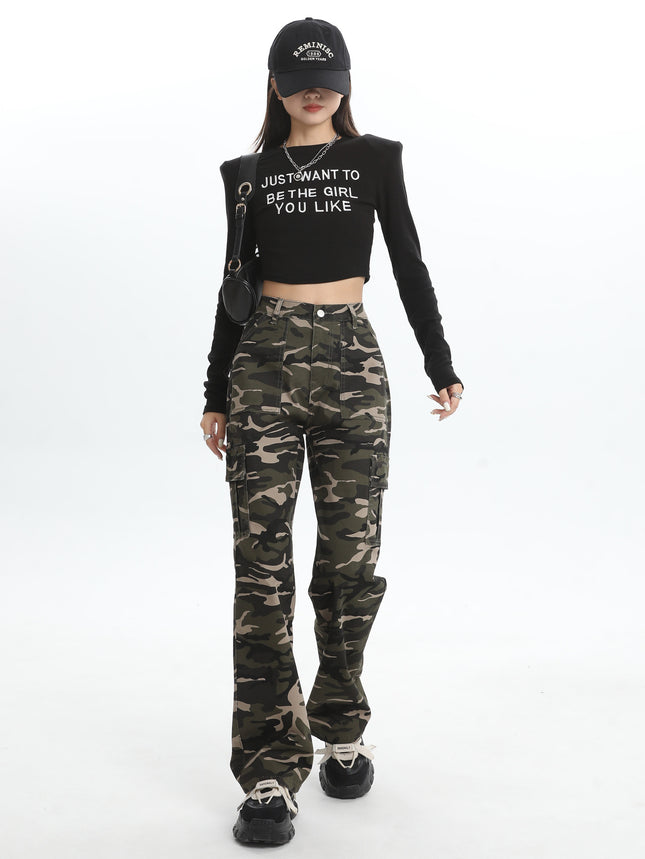 High Waist Straight Overalls Denim Women's 2025 Spring Loose Slimming Wide Leg Pants American Style Retro All-match Casual Pants