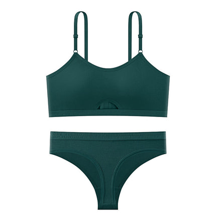 Cross-border Simple Casual Women's Underwear suit Breathable Comfortable Sling Beautiful Back Sports Women's Bra Underwear suit