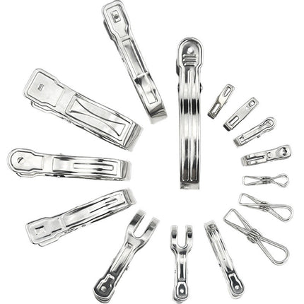 huazhen Stainless Steel Clip Spring Clip Quilt Clip Opening Windproof Clip Clothes Clip Hosiery Rack Drying Quilt Clip Fishtail Clip