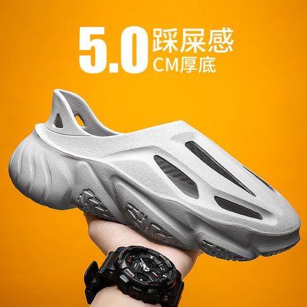2023 New Men's Sandals Casual Garden Shoes Men's Outdoor Slippers Breathable Hole Shoes Men's Thick Sole Beach Shoes for Men