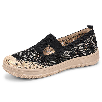 Shoes for Women, Versatile Summer Casual Shoes, Breathable Fly-Knit Mesh Shoes, Slip-On Slip-On Shoes, Soft-Soled Comfortable Mom Shoes