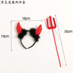 Red Devil Fork + horn headband / Free size