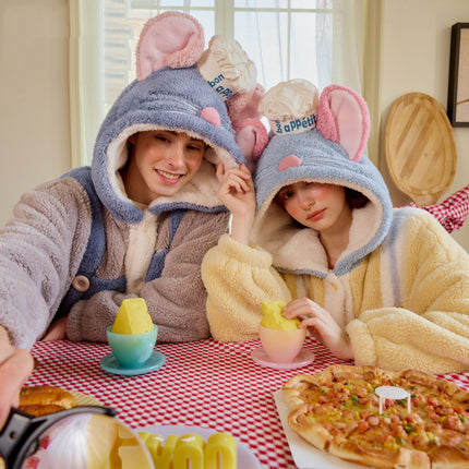 Couple's Winter Coral Fleece Warm New Style Ratatouille 2026 Loungewear Long Men's Robe