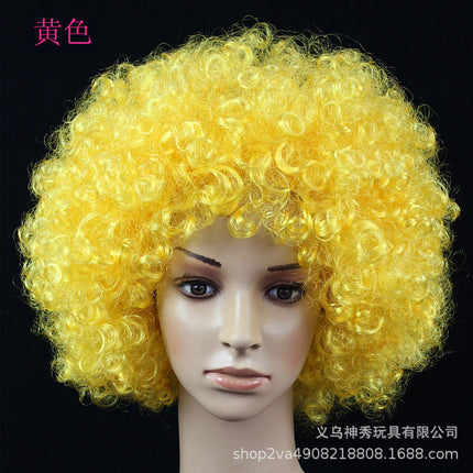 False cover round curly hair props large size head cover large wig explosive head wig fan hair