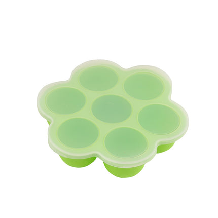 7-hole silicone food supplement box with lid ice cube children's fruit snack food supplement box sealed fresh-keeping box ice hockey mold