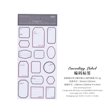 Sugar poem label note book time recorder original retro literature DIY material decoration base note paper