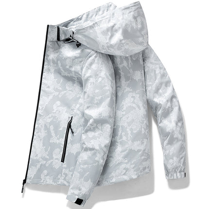 Winter Couple's Jacket, Outdoor Windproof and Waterproof Camouflage Jacket, Fleece-Lined and Thickened Cold-Proof Clothing, Removable Hood, Men's Clothing