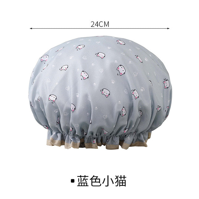 Double-layer shower cap waterproof shower head set household women's summer shower cap hair set kitchen anti-oil smoke film special wholesale