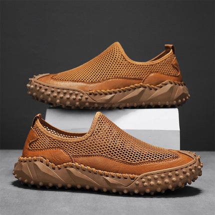 Foreign Trade Hot-Selling Summer New Products Hand-Stitched Mesh Shoes Breathable Casual Men's Outdoor Hiking Shoes Non-Slip River Tracing Shoes