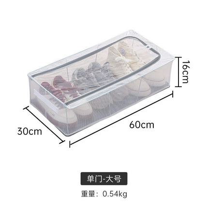Household Transparent Foldable Shoe Storage Box Visible Installation-Free Bed Bottom Shoe Cabinet Thickened Steel Frame Storage Box
