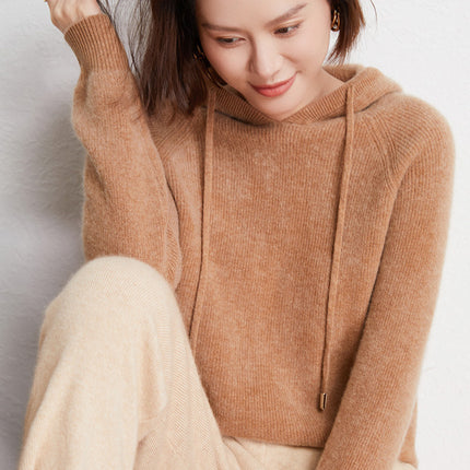 Hooded Knit Sweater for Women 2025 Autumn and Winter New Loose Cable Knit Hooded Sweatshirt Thickened Casual Sweater Base Layer
