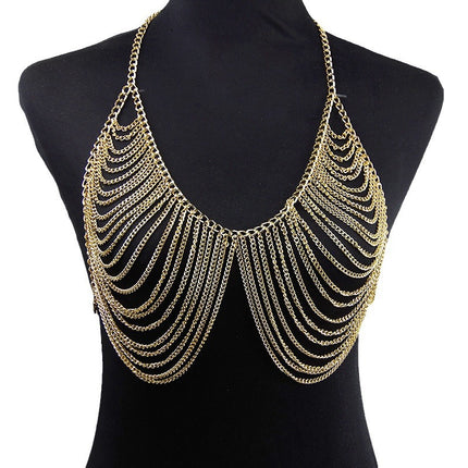European and American Necklaces, Fashionable Multi-Layered Aluminum Chain, Sexy Body Chain, Aliexpress Supply