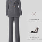 9381 gray suit + straight pants