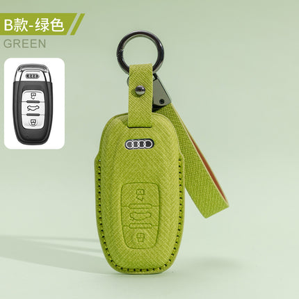 Suitable for Audi A6L Key Cover A8 Male A4L Male A7A3 Female Q3 Car Q5L Cowhide Q8 Shell Q7 Buckle Q2L Special Buckle