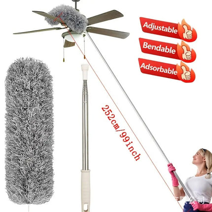 Retractable Electrostatic Feather Duster, Telescopic Dust Brush, Household Electrostatic Dust Duster