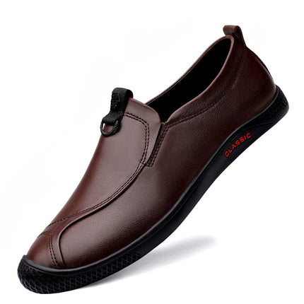 2023 men's breathable casual leather shoes first layer cowhide soft leather surface comfortable middle-aged commuter shoes work office leather shoes