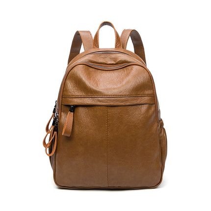 Large Capacity Backpack New Female College Student PU Backpack Korean Style Amazon Sweet Fresh Multi-Pocket Bag