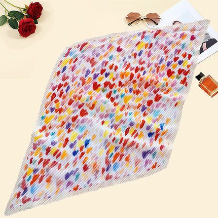 New wrinkled small square scarf female Korean imitation silk printed wrinkled small scarf Joker scarf decorative scarf wholesale