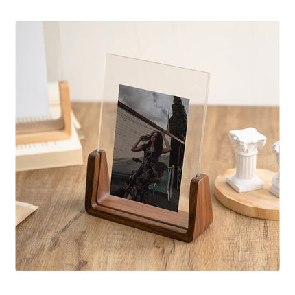Acrylic Solid Wood Photo Frame Table Display Amazon Handmade Creative Gift Ornament Display Stand 6inch U-Shaped Photo Frame Customization