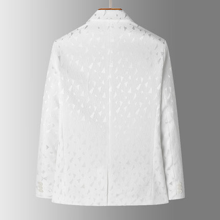 White Suit Jacket Men's Autumn and Winter New British Casual plus size Light Mature Suit A056-9960P95