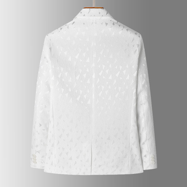 White Suit Jacket Men's Autumn and Winter New British Casual plus size Light Mature Suit A056-9960P95