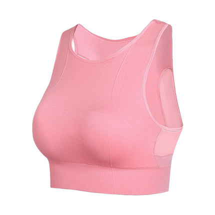 plus size Mesh Beautiful Back Push-up Yoga Sports Bra Women's Fitness Shockproof One-piece Vest Sports Underwear Thin